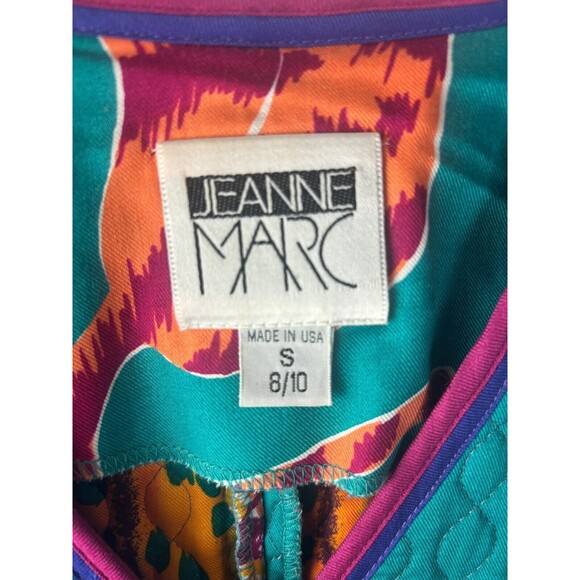 Jeanne Marc Womens Quilted Jacket Blue Multicolor Size S 8/10 Long Sleeve - Picture 3 of 6